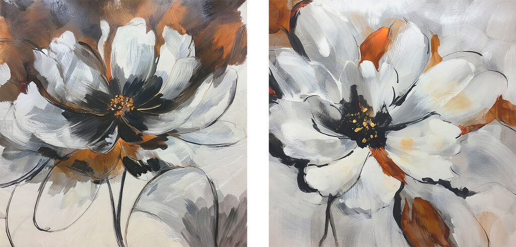 Schilderij van een bloem — volledig ontwerp