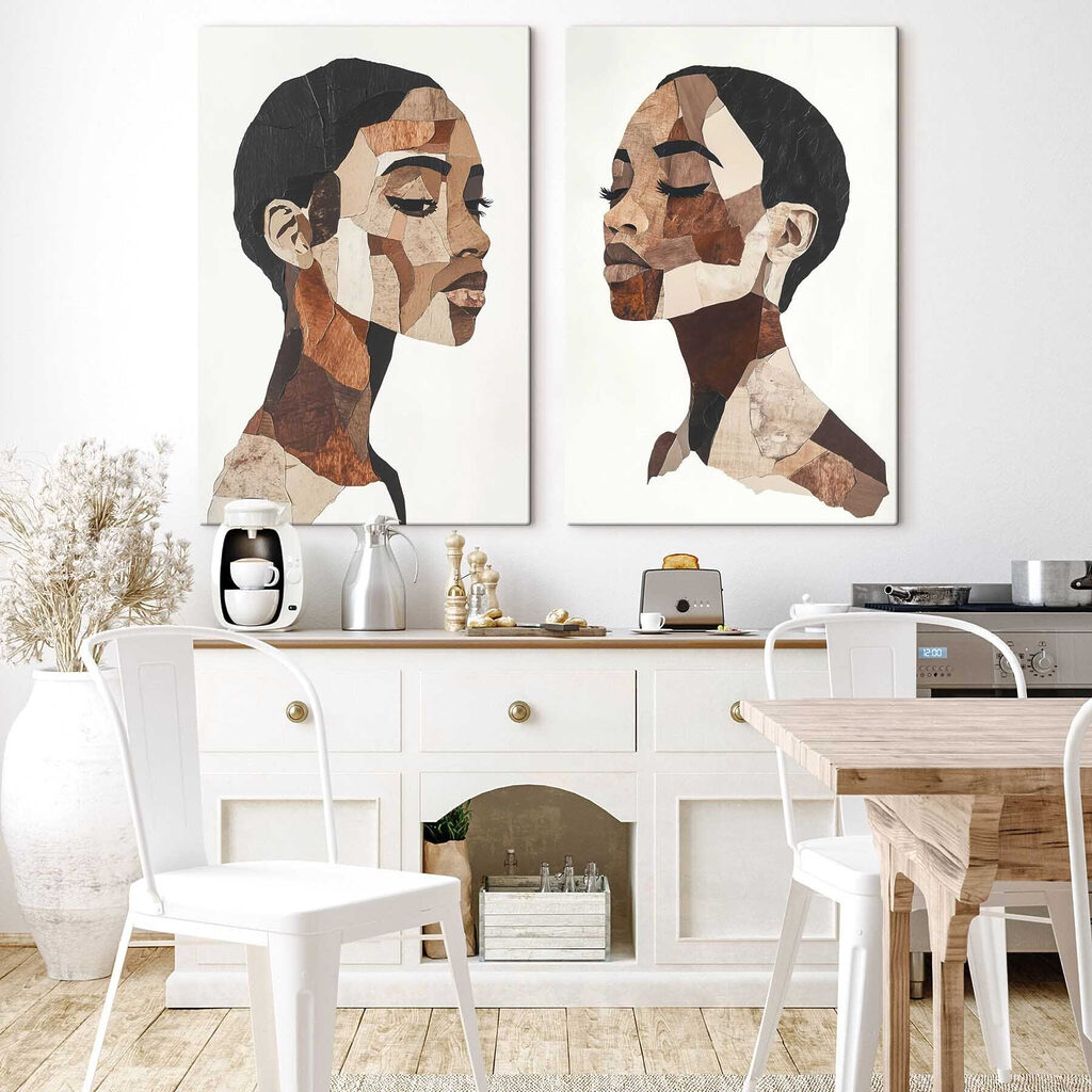 Collage van het gezicht van een vrouw — interieur 2