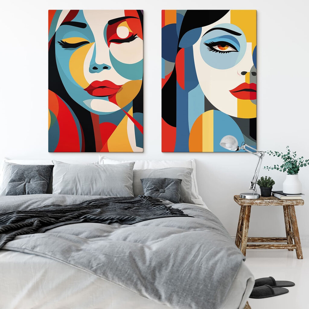 Collage van het gezicht van een vrouw — interieur 1