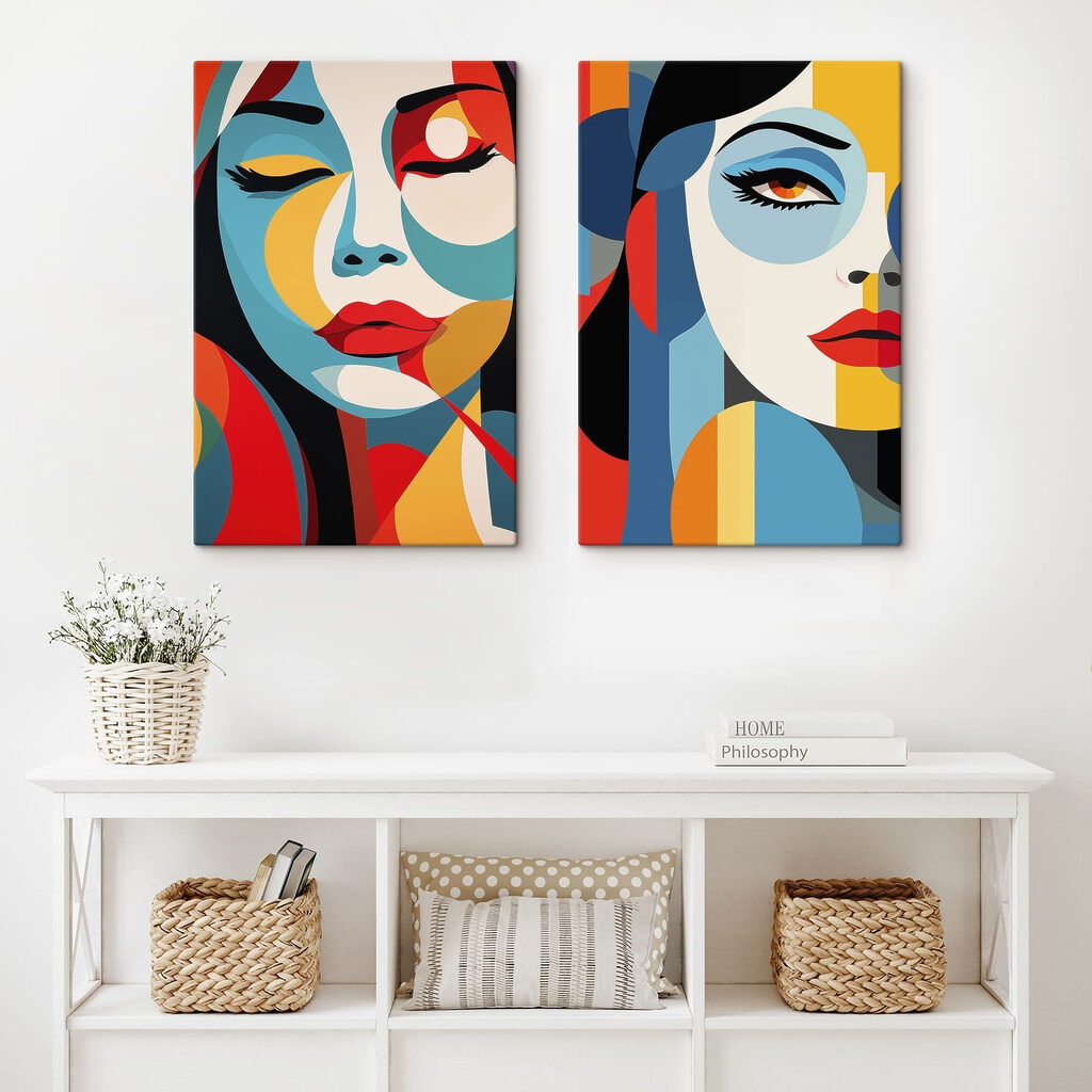 Collage van het gezicht van een vrouw — interieur 2