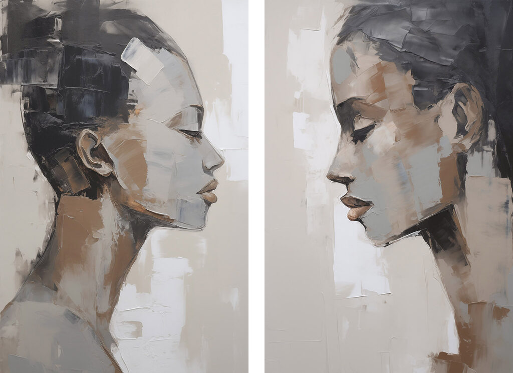 Schilderij van een vrouw — volledig ontwerp