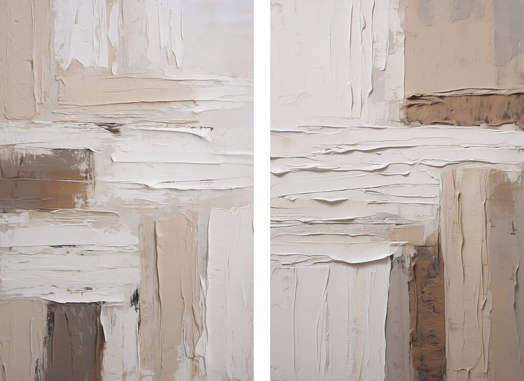 Collage van witte en bruine verf — volledig ontwerp