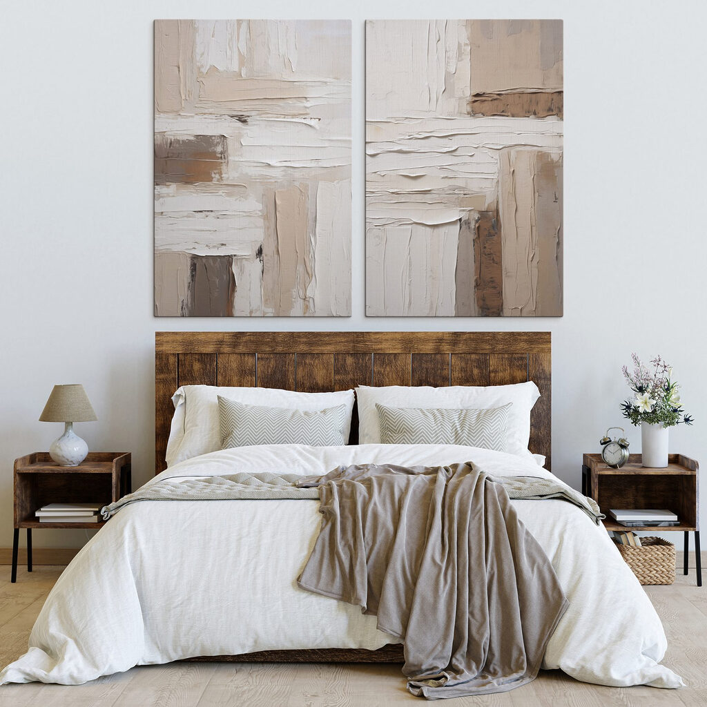 Collage van witte en bruine verf — interieur 1