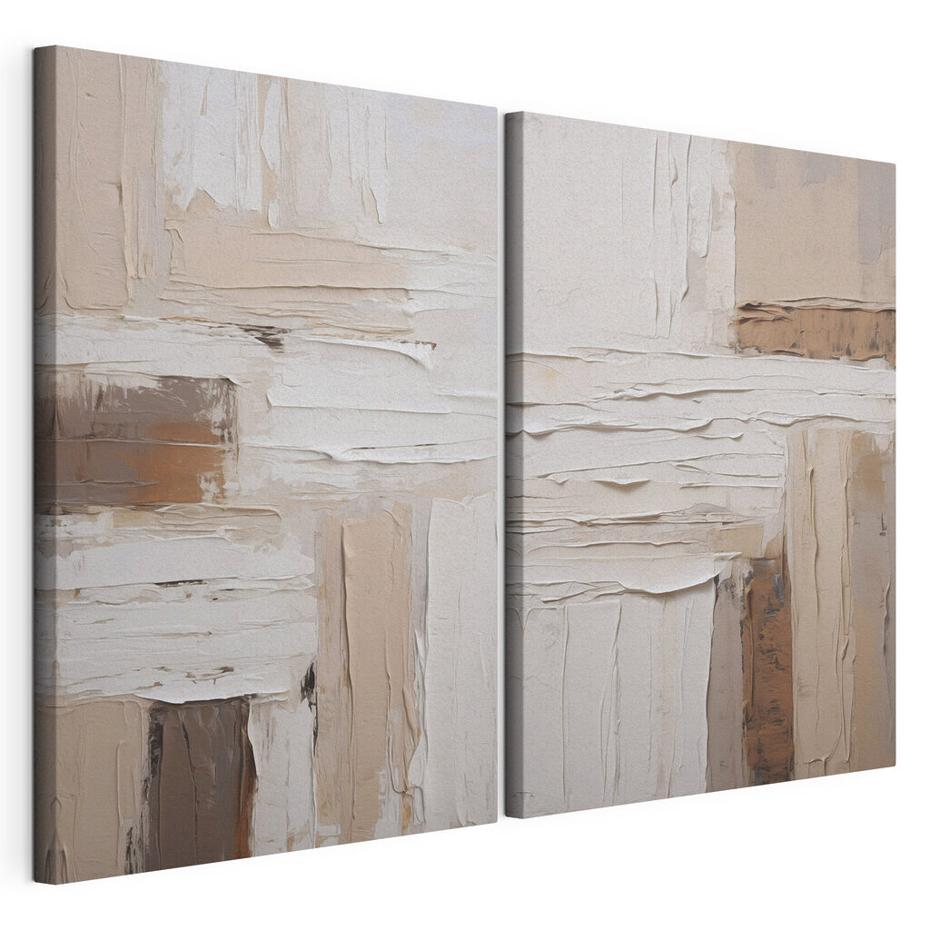 Collage van witte en bruine verf — productweergave