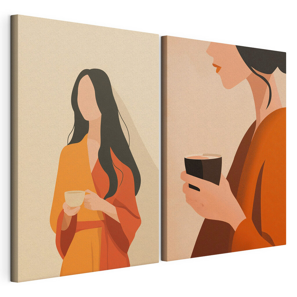 Vrouw met een kopje koffie in haar hand — productweergave