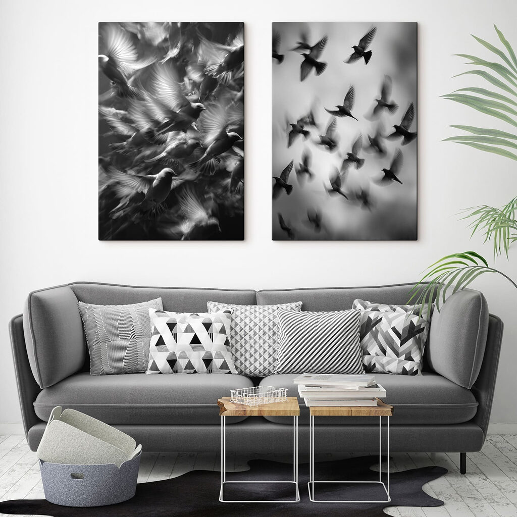 Collage van vliegende vogels — interieur 2