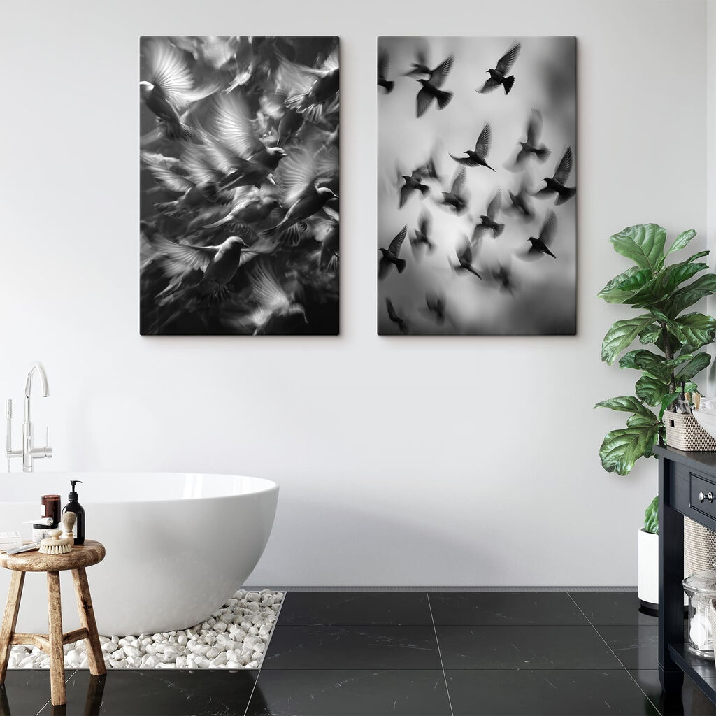 Collage van vliegende vogels — interieur 1