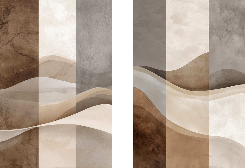 Twee foto's van een woestijn — volledig ontwerp
