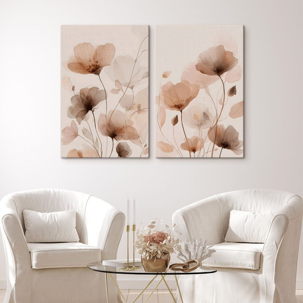 Zachte bloemen in subtiele tinten — interieur 1