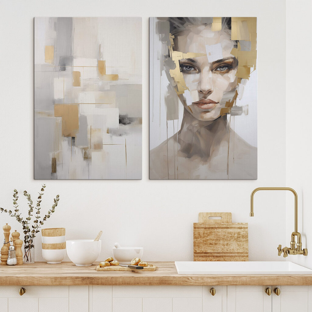 Schilderij van het gezicht van een vrouw — interieur 1