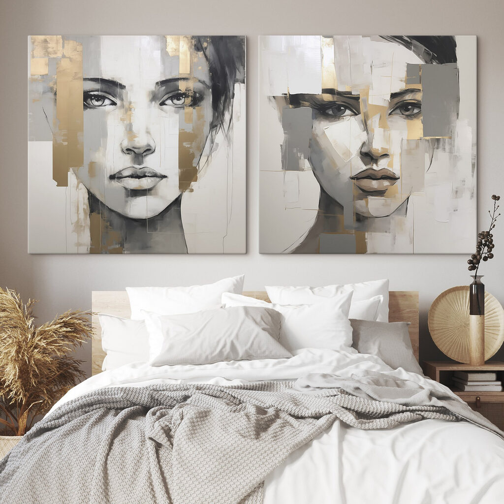 Schilderij van het gezicht van een vrouw — interieur 2