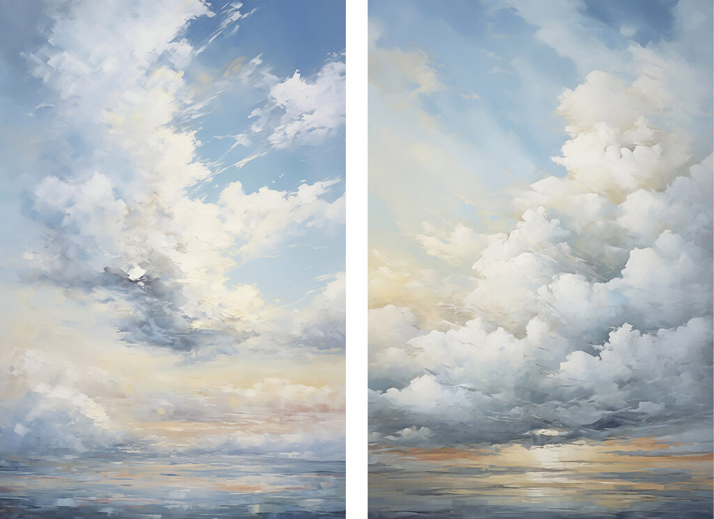 Schilderij van wolken aan de hemel — volledig ontwerp