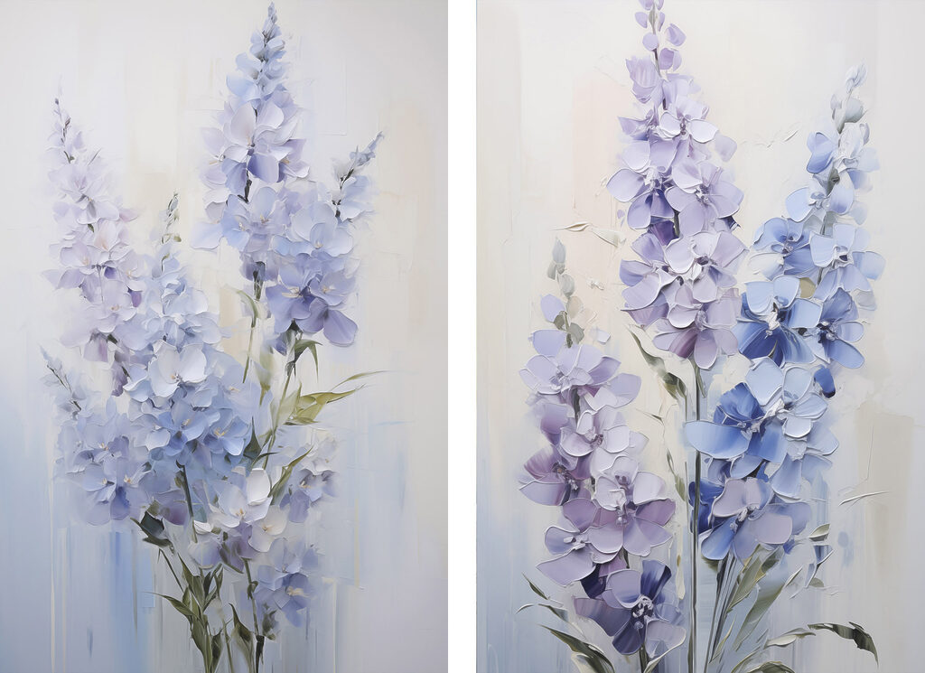 Schilderij van bloemen op een witte achtergrond — volledig ontwerp
