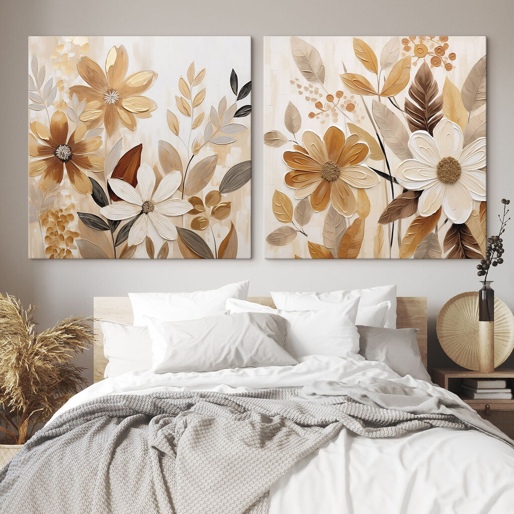 Schilderij van bloemen en bladeren — interieur 2