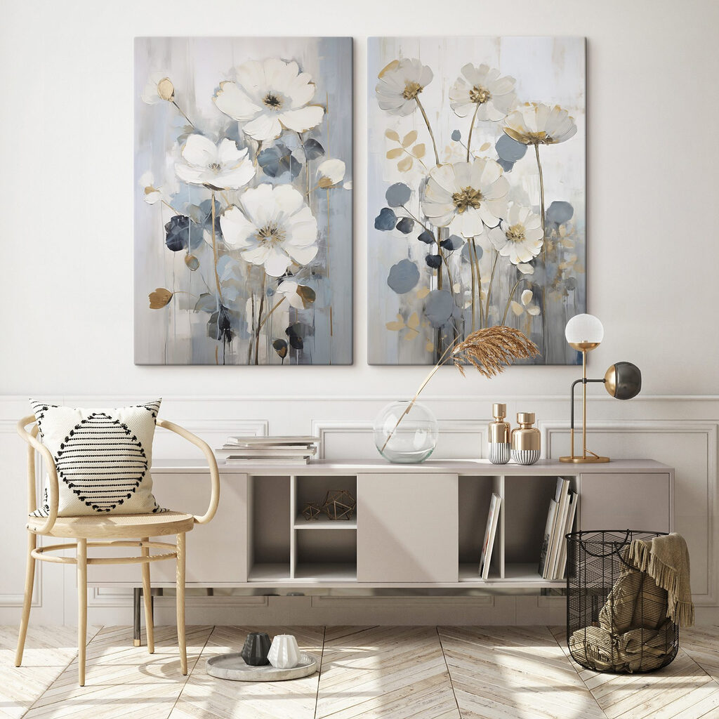 Schilderij van bloemen en bladeren — interieur 1