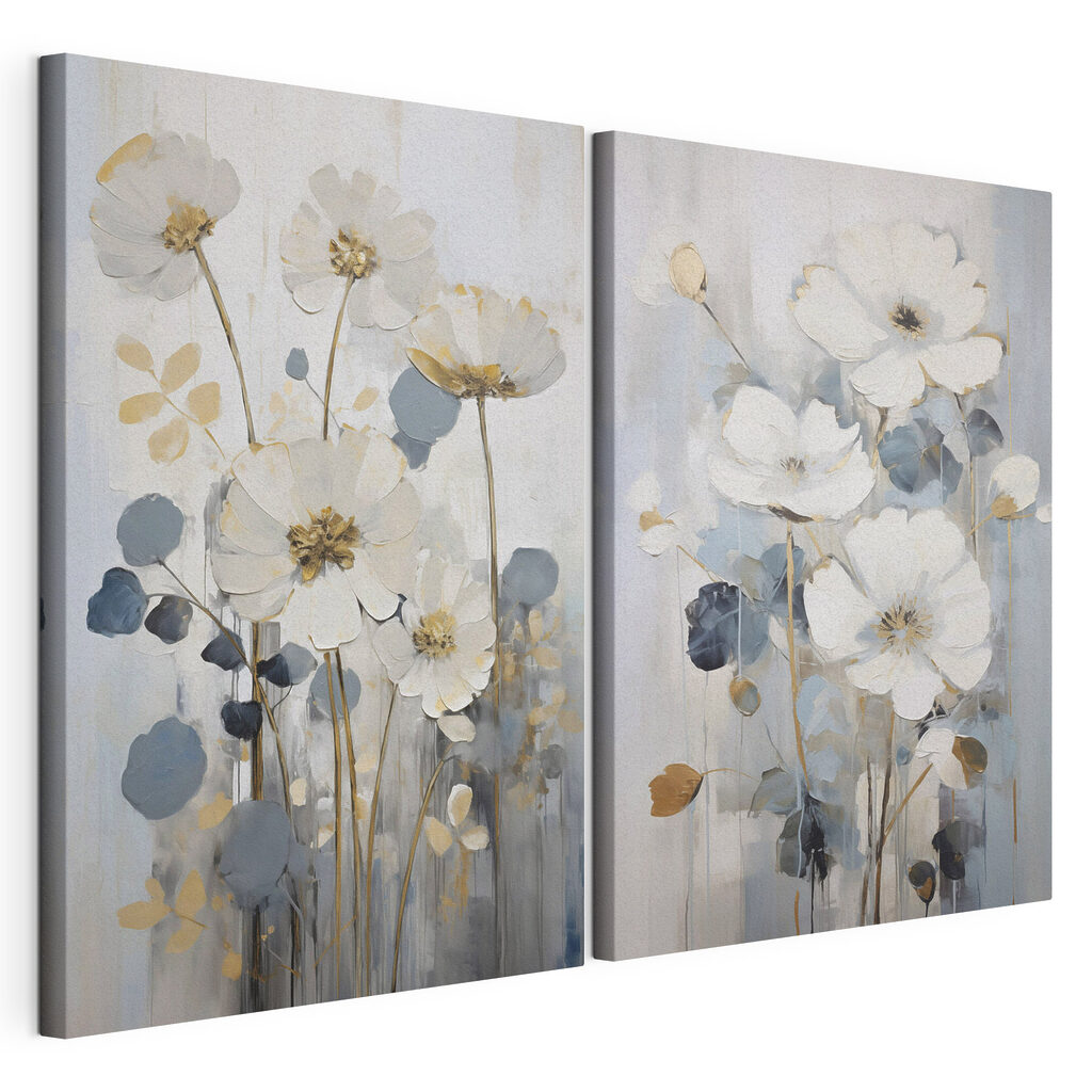 Schilderij van bloemen en bladeren — productweergave