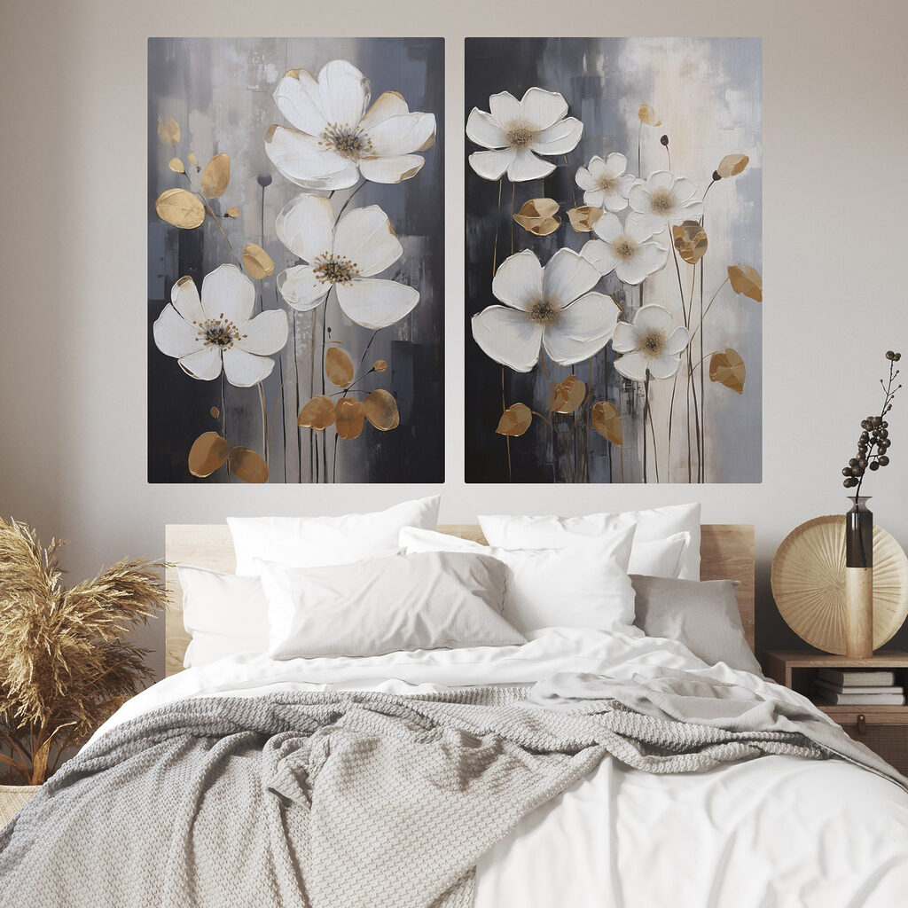 Elegante bloemen in harmonieuze tinten in een interieur
