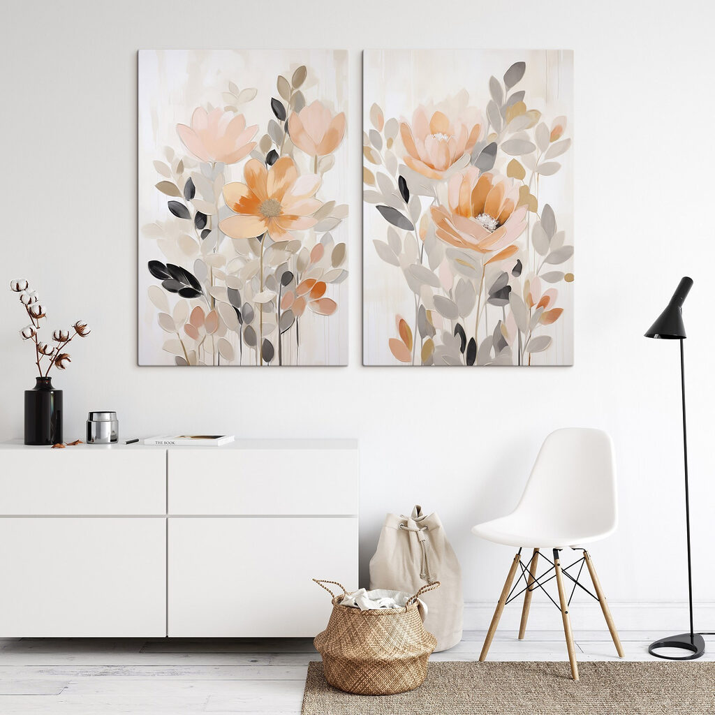 Schilderij van bloemen en bladeren — interieur 2