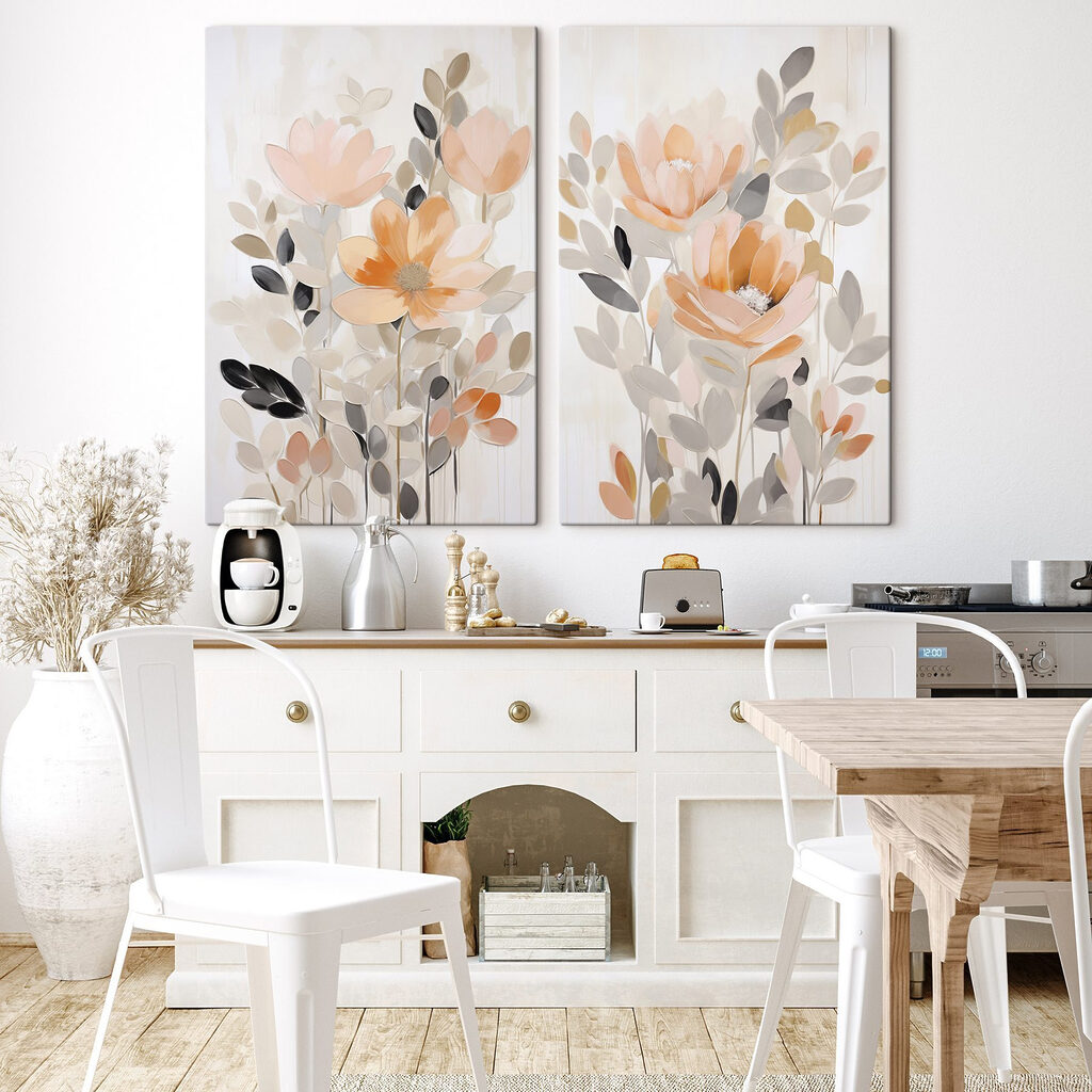 Schilderij van bloemen en bladeren — interieur 1