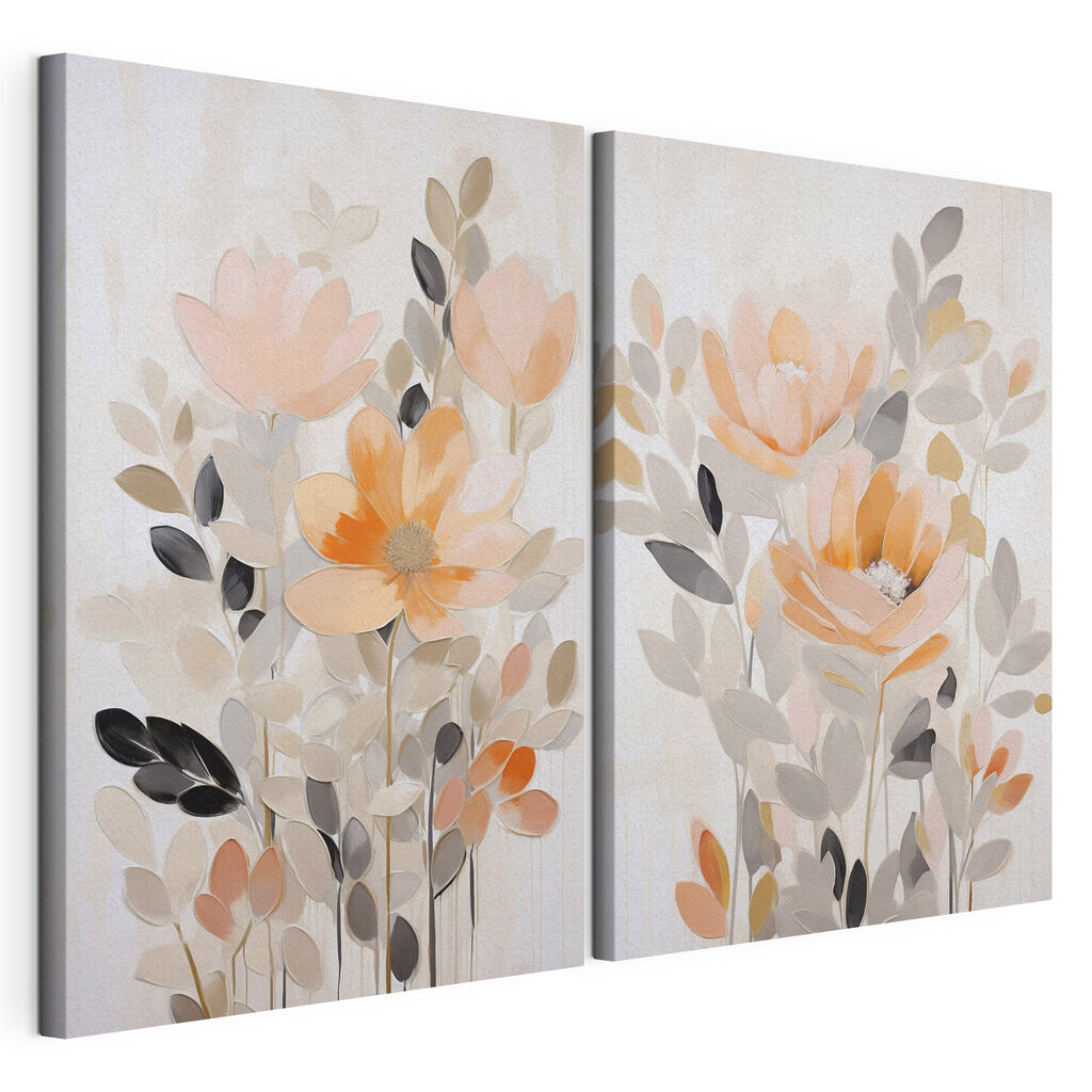 Schilderij van bloemen en bladeren — productweergave