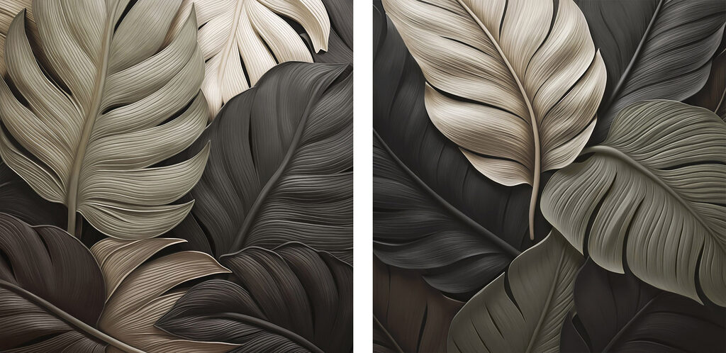 Elegante bladeren in harmonieuze kleuren — volledig ontwerp