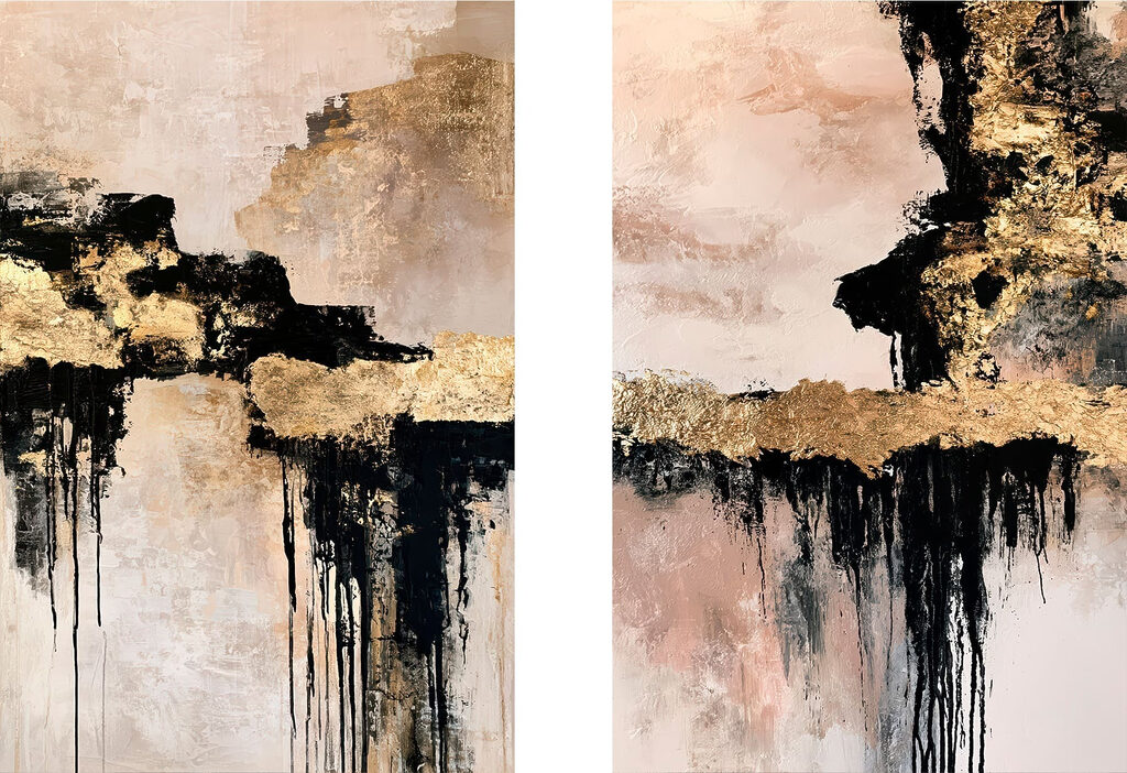 - Abstracte elegantie in ingetogen tinten — volledig ontwerp