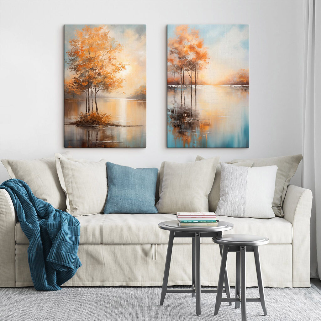 Schilderij van bomen in het water — interieur 2
