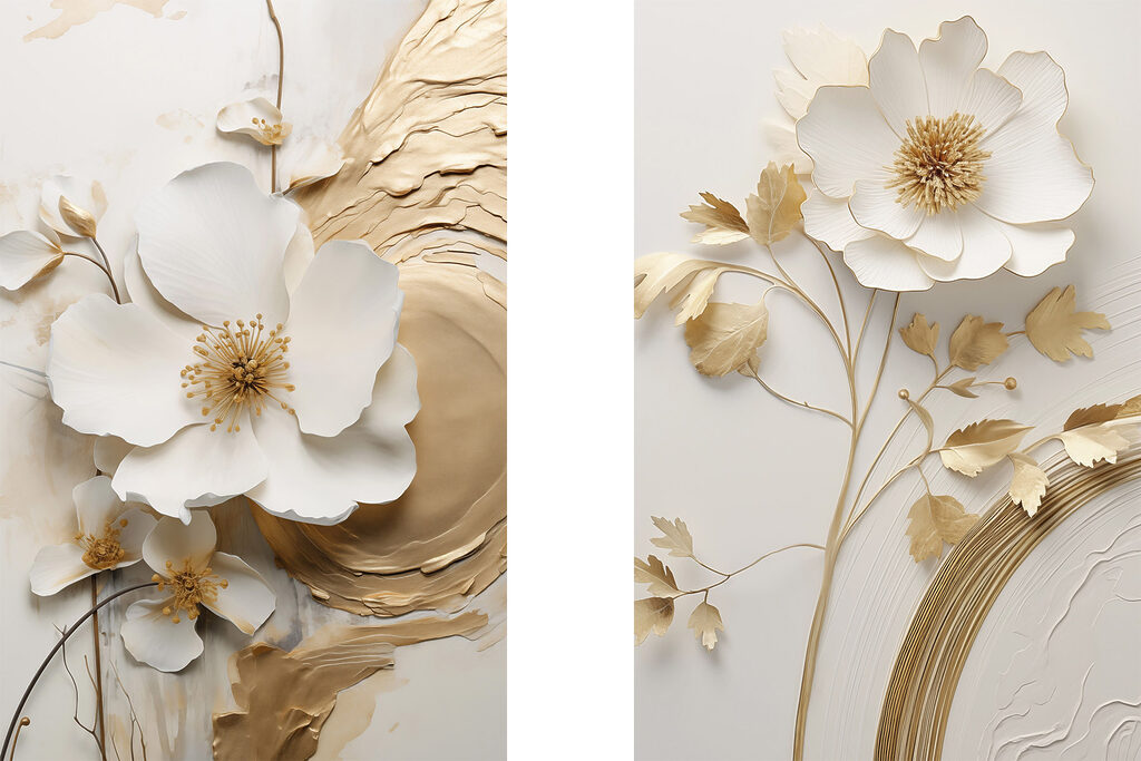 - Elegant bloemmotief voor een prachtige inrichting — volledig ontwerp