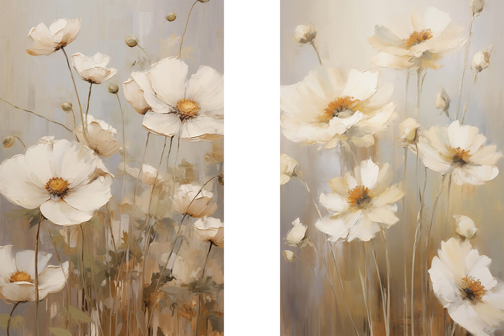 - Elegante bloemen in zachte tinten — volledig ontwerp