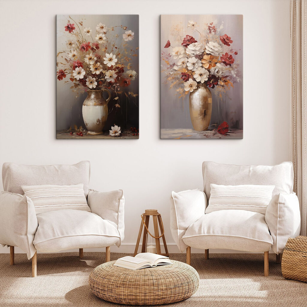 Schilderij van bloemen in een vaas — interieur 1