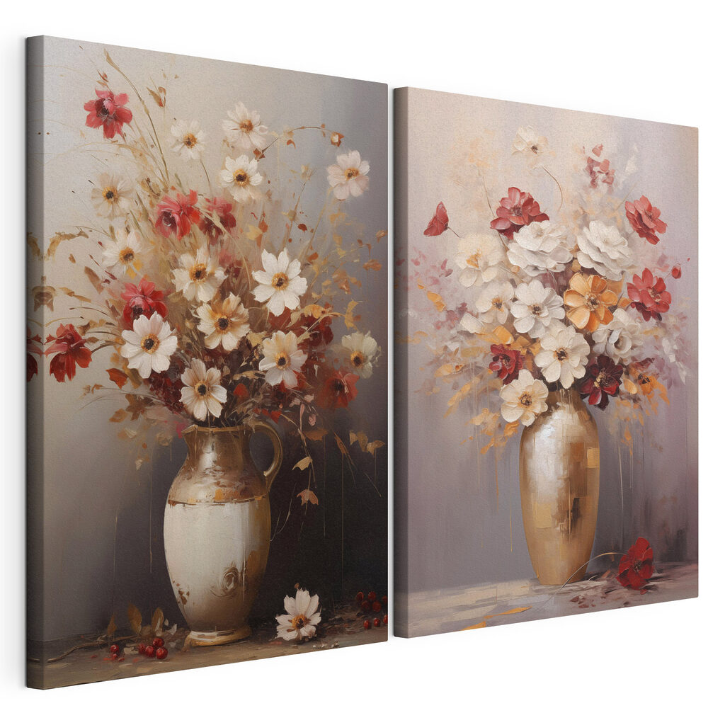 Schilderij van bloemen in een vaas — productweergave