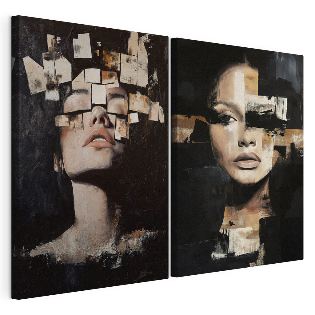 Collage van het gezicht van een vrouw — productweergave