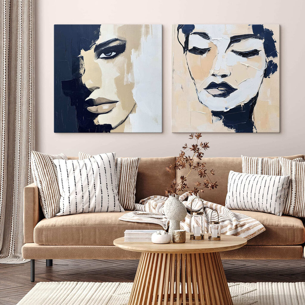 Schilderij van het gezicht van een vrouw — interieur 2