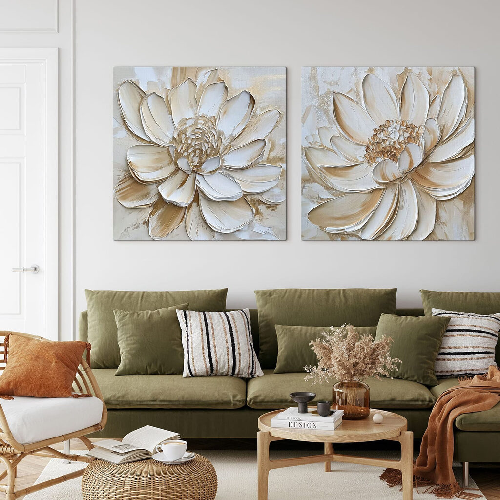 Rustige bloemen in zachte tinten — interieur 1