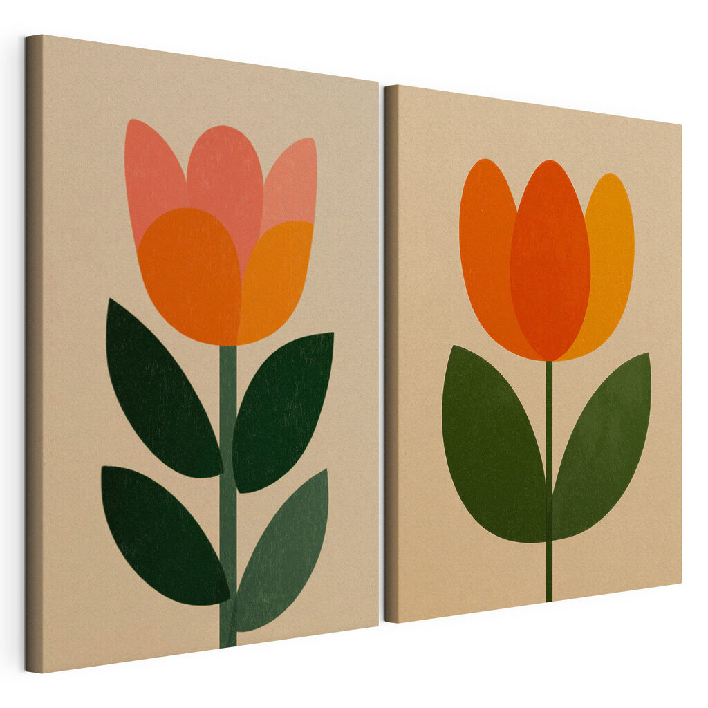 Een paar bloemen met bladeren — productweergave