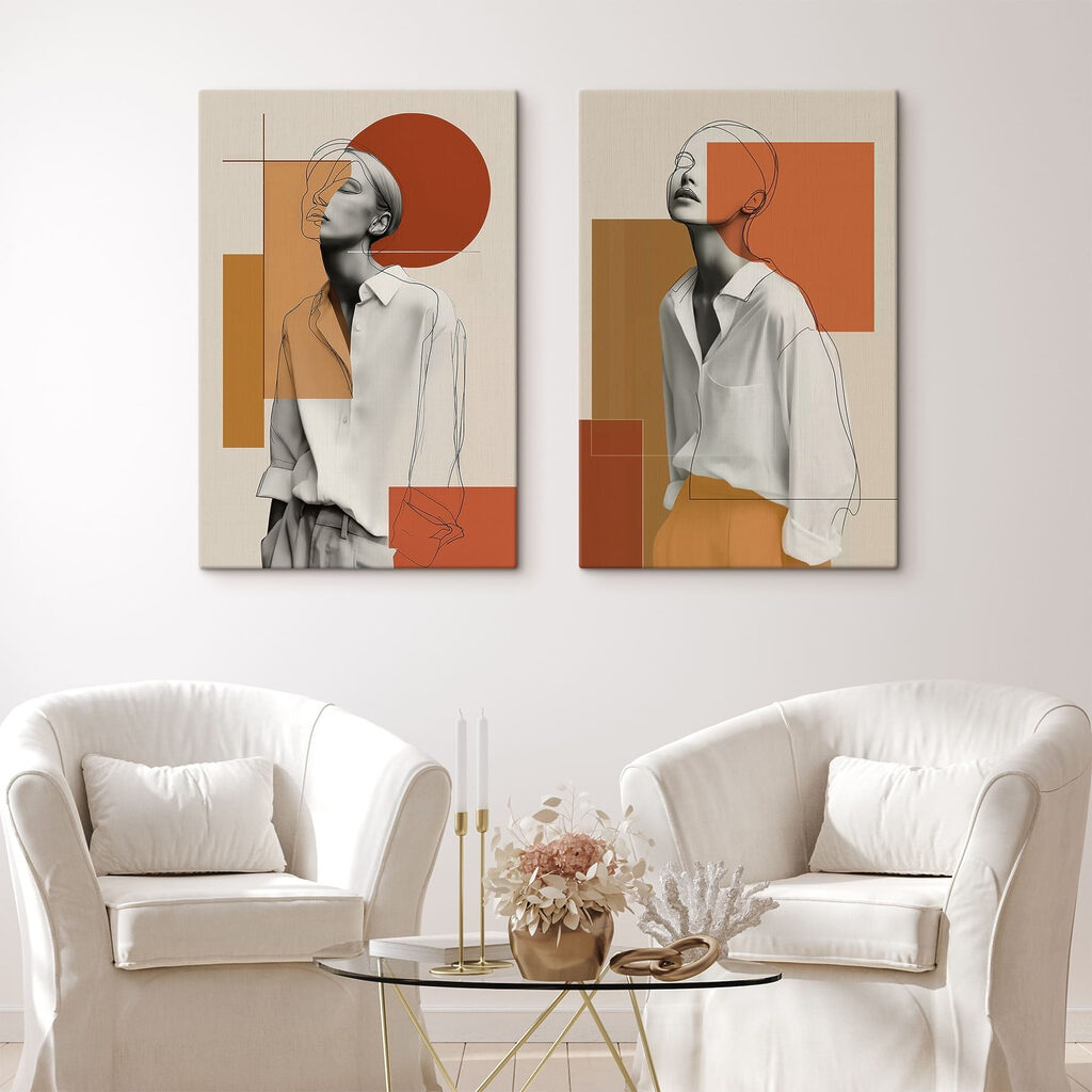 Collage van een vrouw — interieur 1
