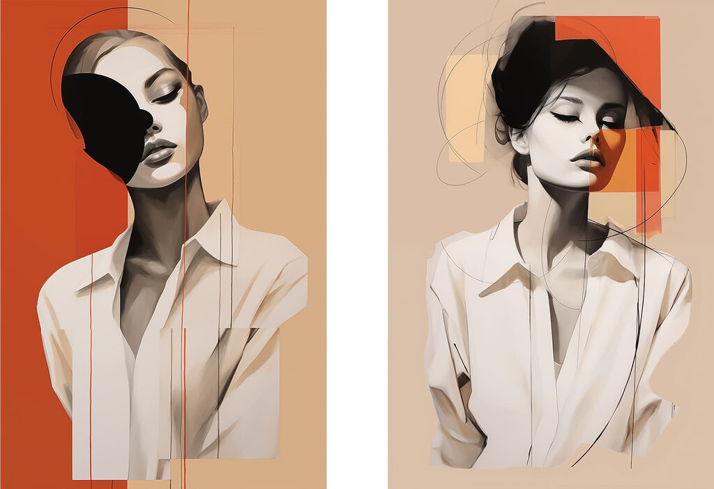 - Betoverende abstracte interpretaties van portretten — volledig ontwerp