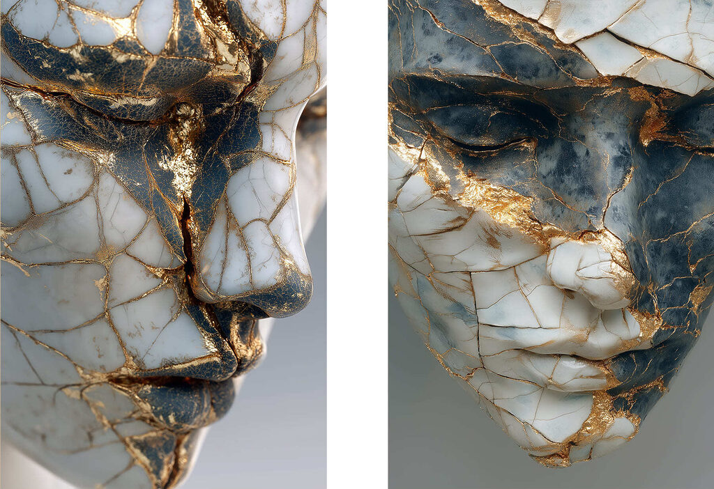 Gebroken schoonheid in artistieke vorm — volledig ontwerp