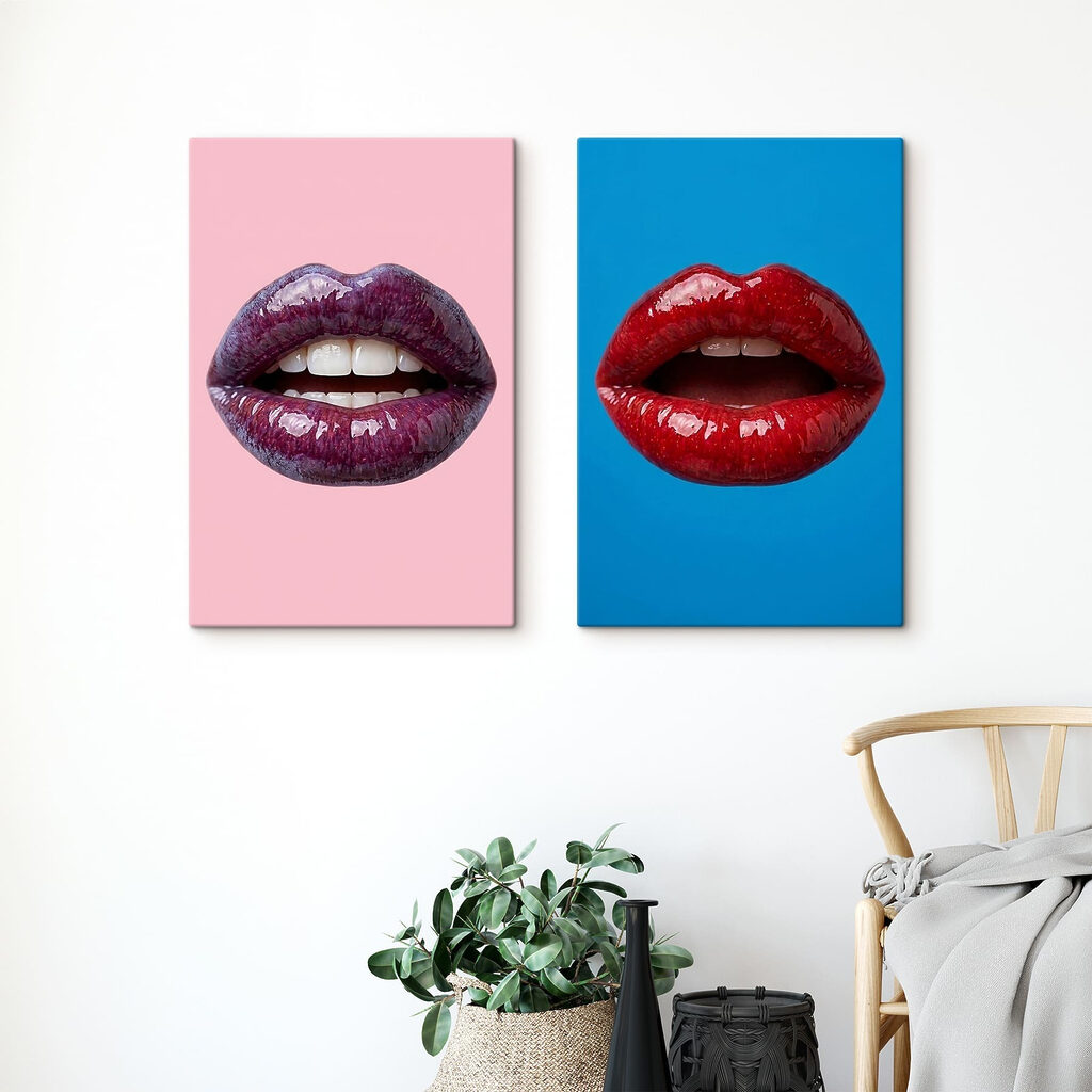 Opvallende kleuren, levendige lippen zeggen meer dan duizend woorden in een interieur