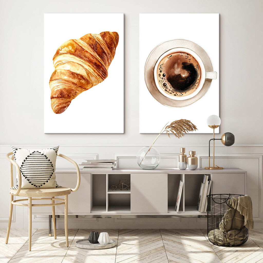 Een croissant en een kopje koffie — interieur 1