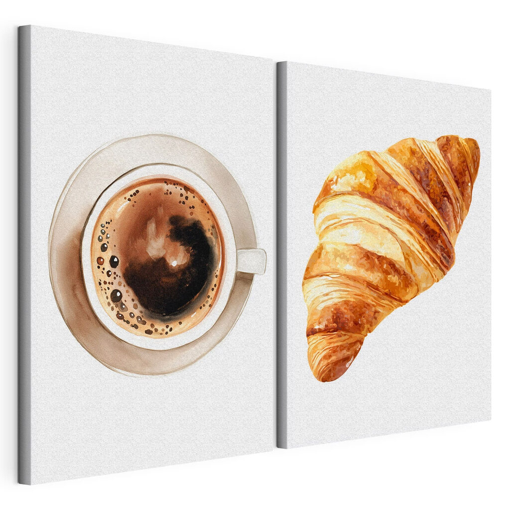Een croissant en een kopje koffie — productweergave
