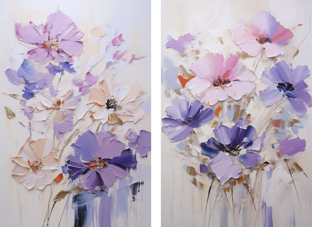 Schilderij van bloemen op doek — volledig ontwerp