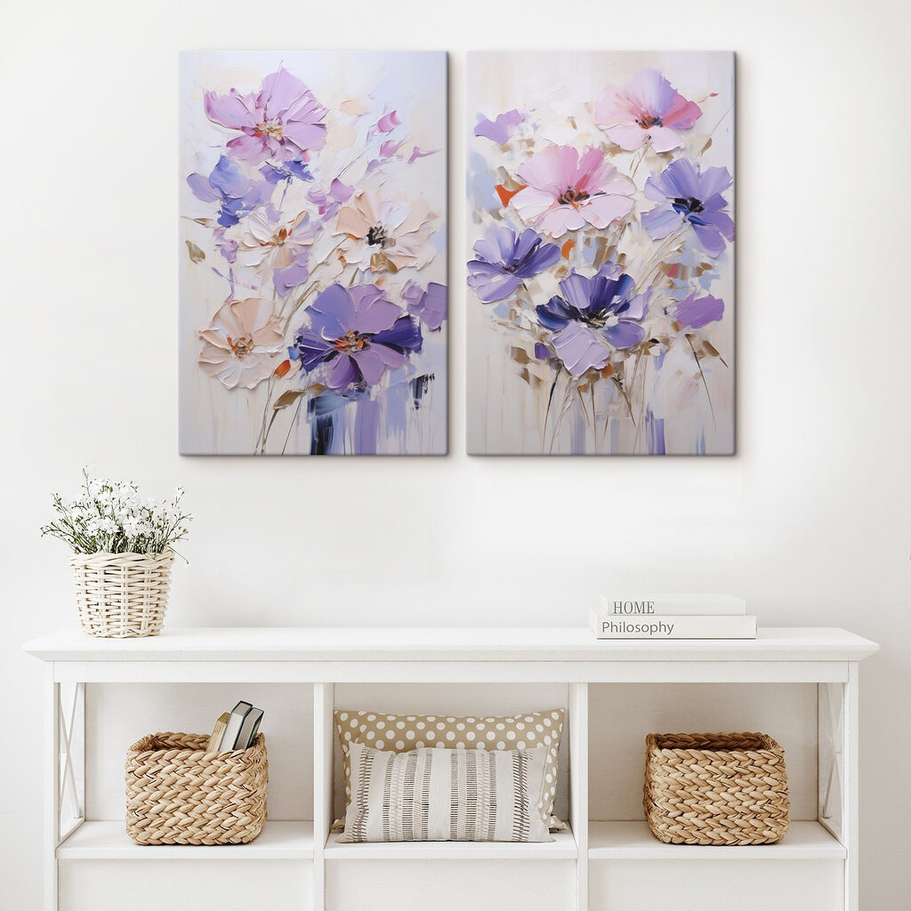 Schilderij van bloemen op doek — interieur 1