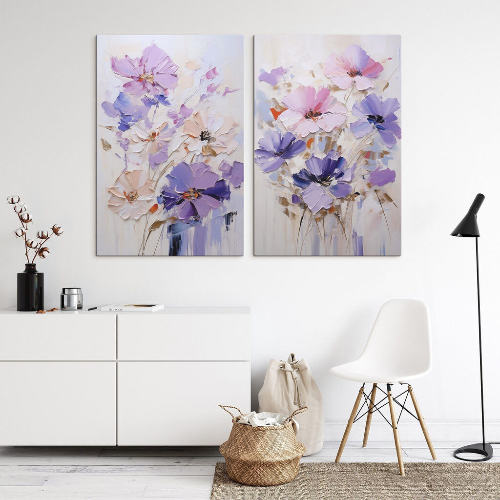 Schilderij van bloemen op doek — interieur 2