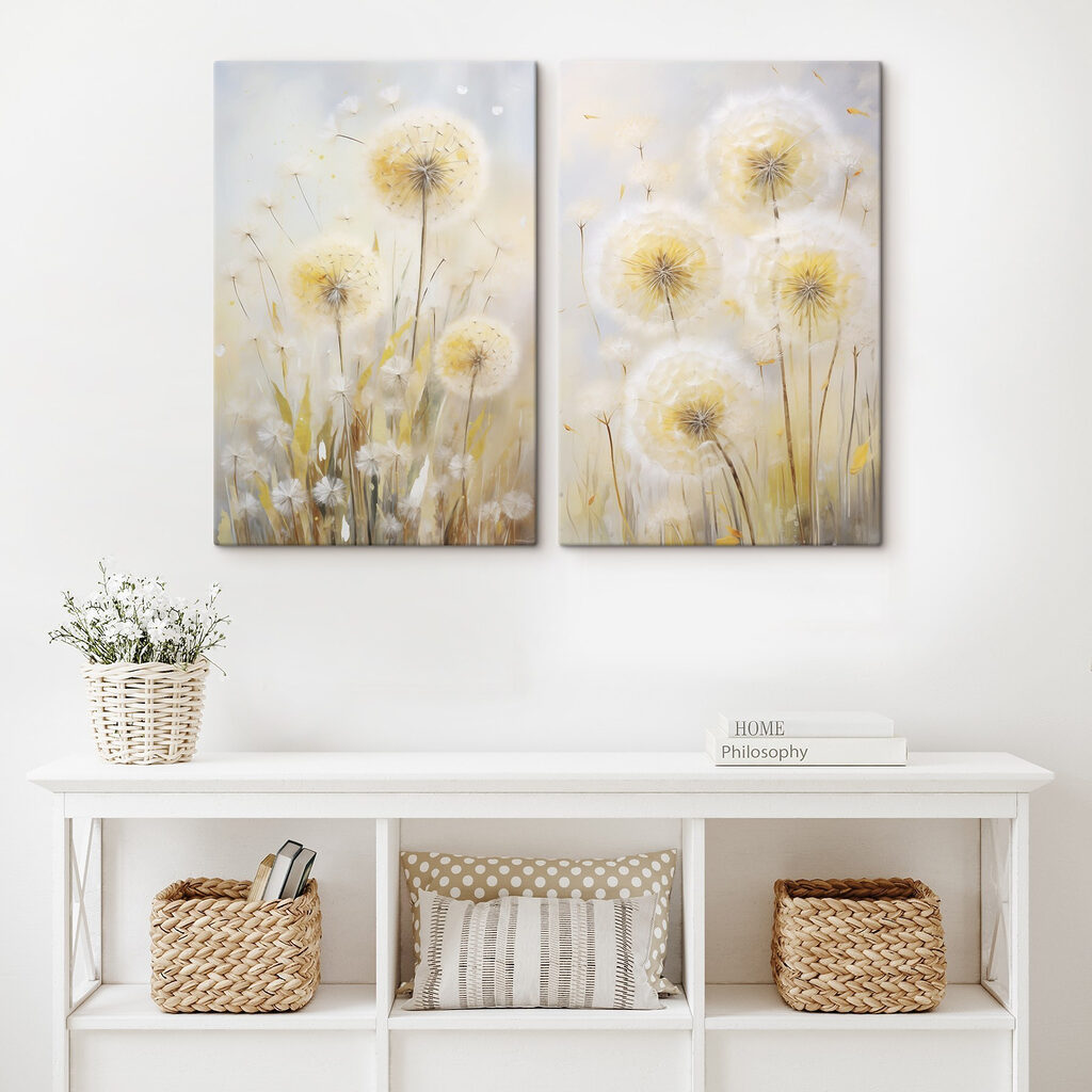 Schilderij van paardenbloemen — interieur 2