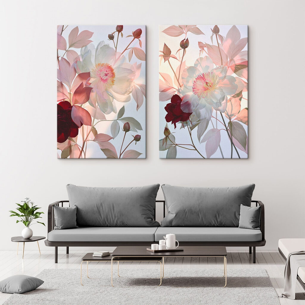 Zachte bloemen in subtiele tinten — interieur 1
