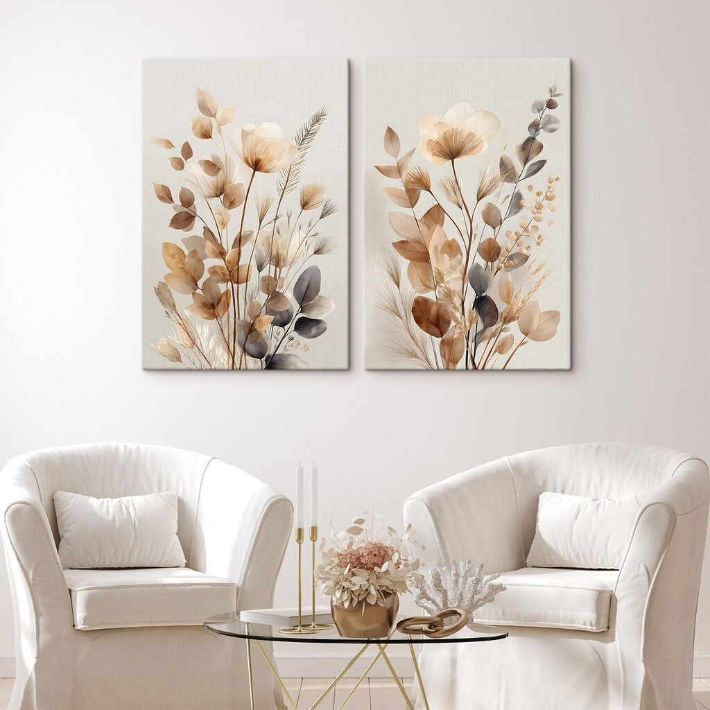 Elegante bloemschikking in zachte tinten in een interieur