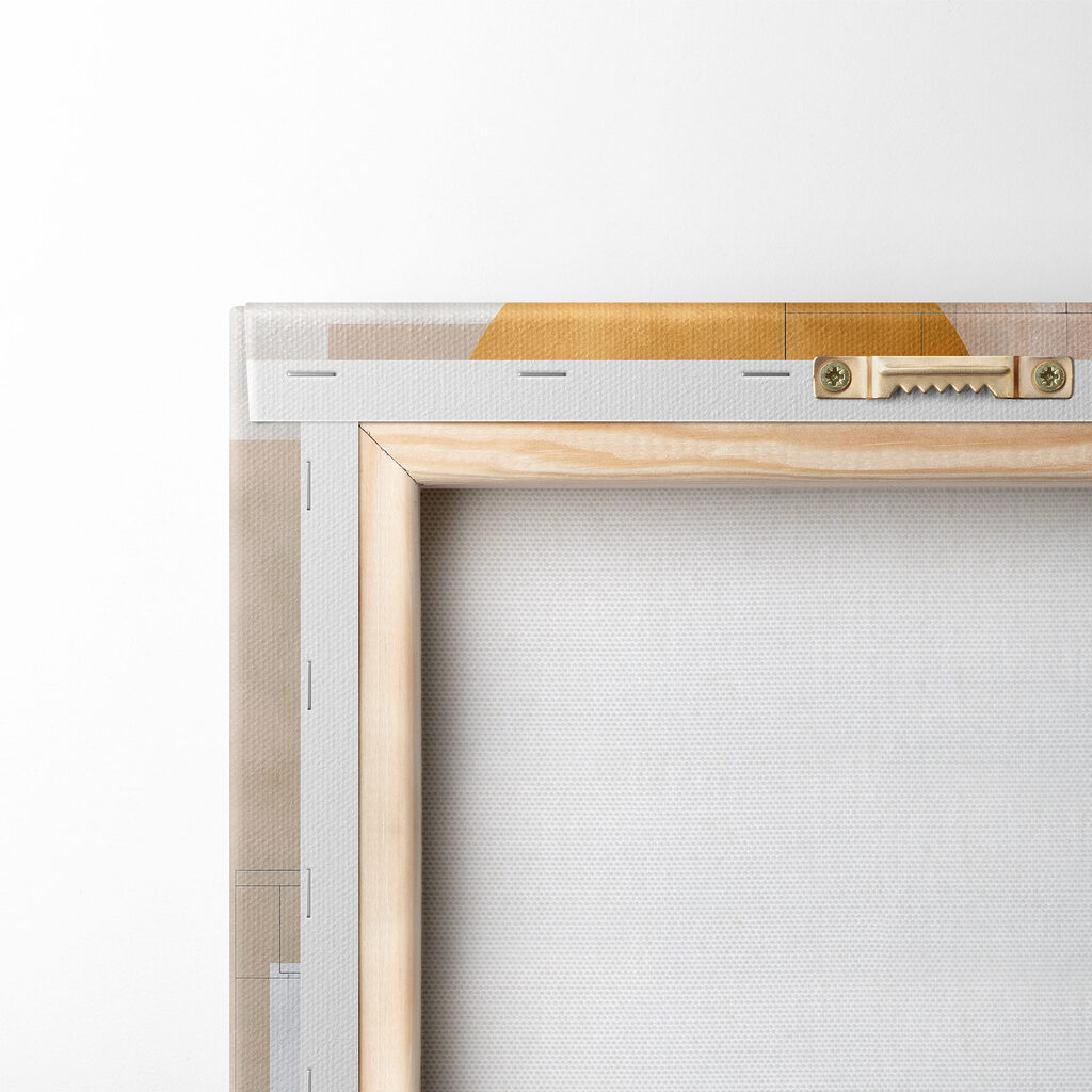 Schilderij met geometrische vormen en cirkels — achterkant