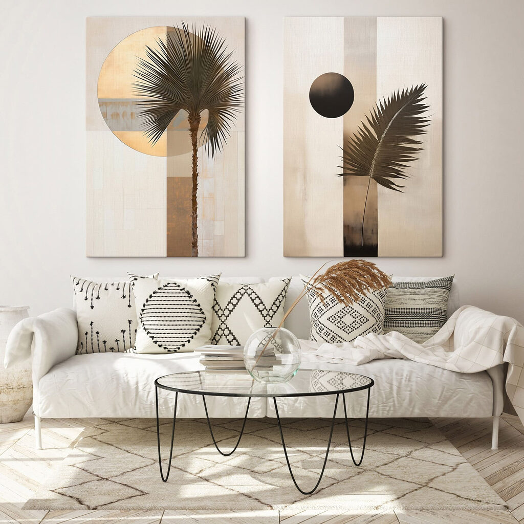 - Artistieke tropische abstractie in neutrale tinten — interieur 2