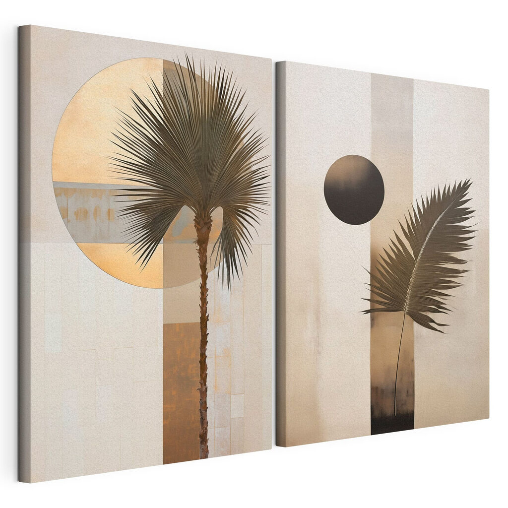 - Artistieke tropische abstractie in neutrale tinten — productweergave